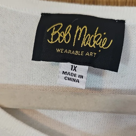 Bob Mackie Cream and Gold Embellished Cardigan - Picture 2 of 10